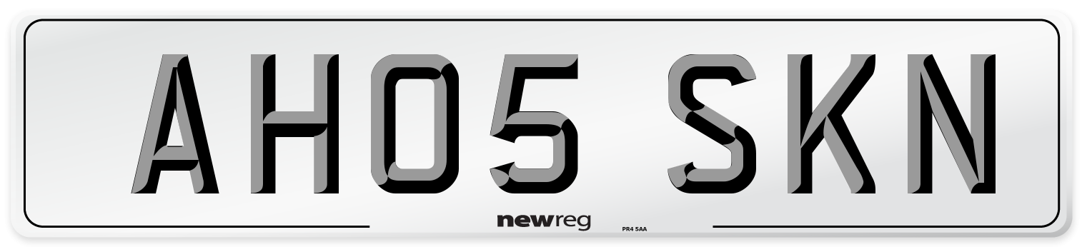 AH05 SKN Number Plate from New Reg